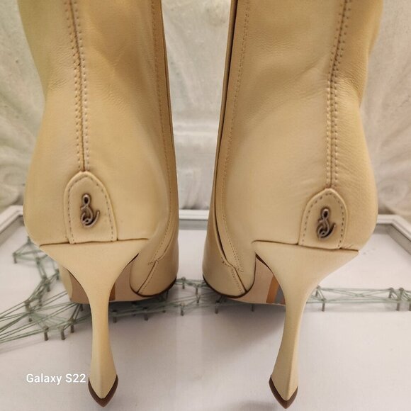 Sam Edelman Ella Pointed Toe Bootie Eggshell. Leather. NIB.  US 7.5 - Picture 6 of 11